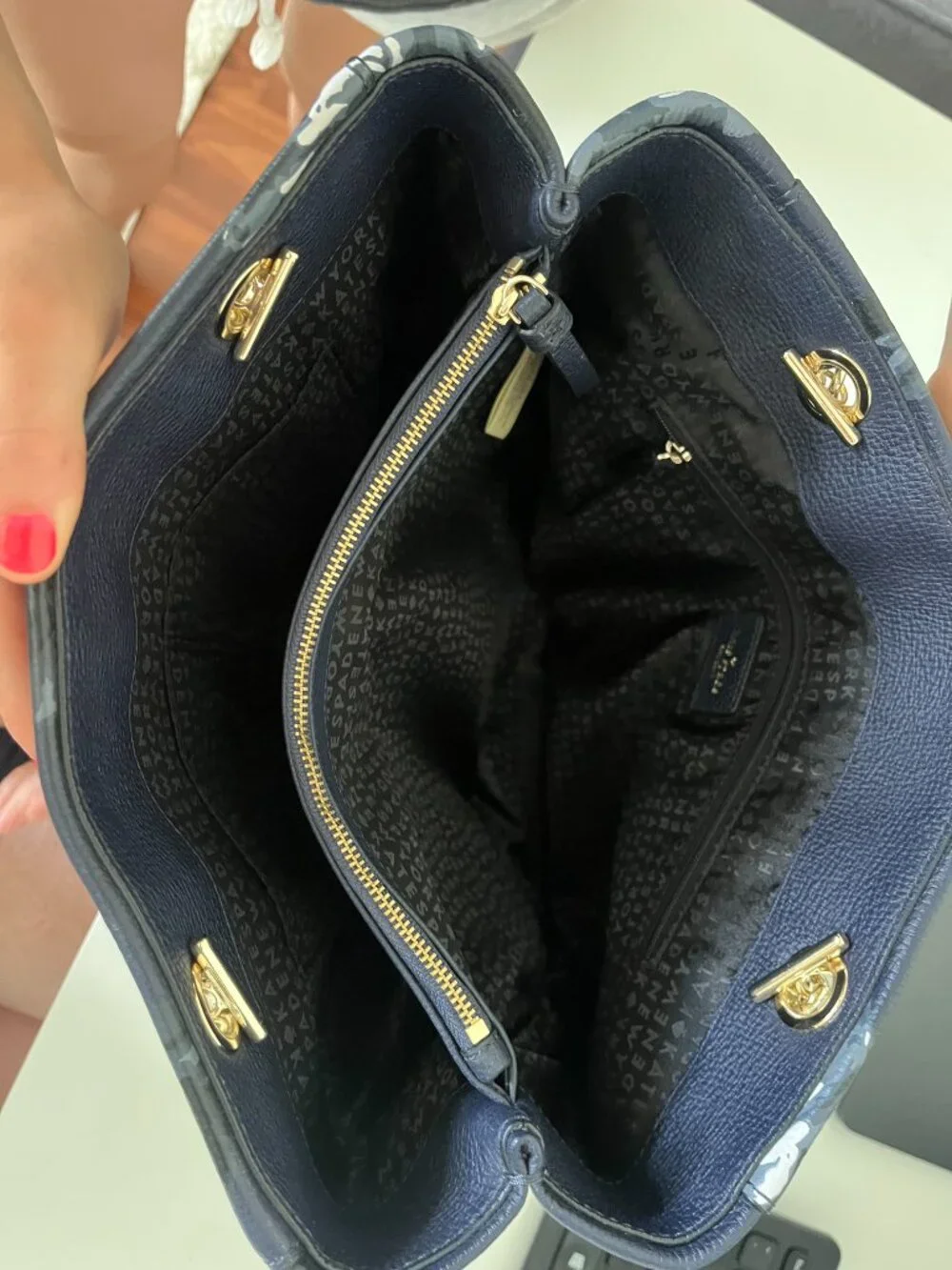 Kate Spade Willis Brair Lane Night Rose Navy Purse